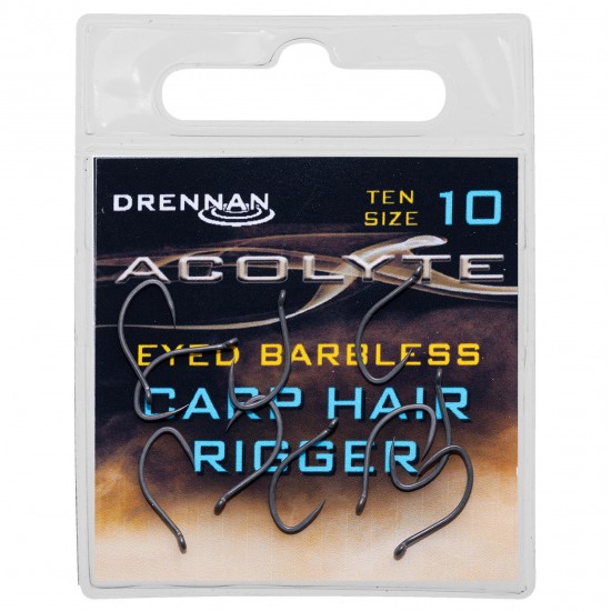 Carlige Drennan - Acolyte Carp Hair Rigger Barbless Nr. 10 Carlige Drennan - Acolyte Carp Hair Rigger Barbless Nr. 10